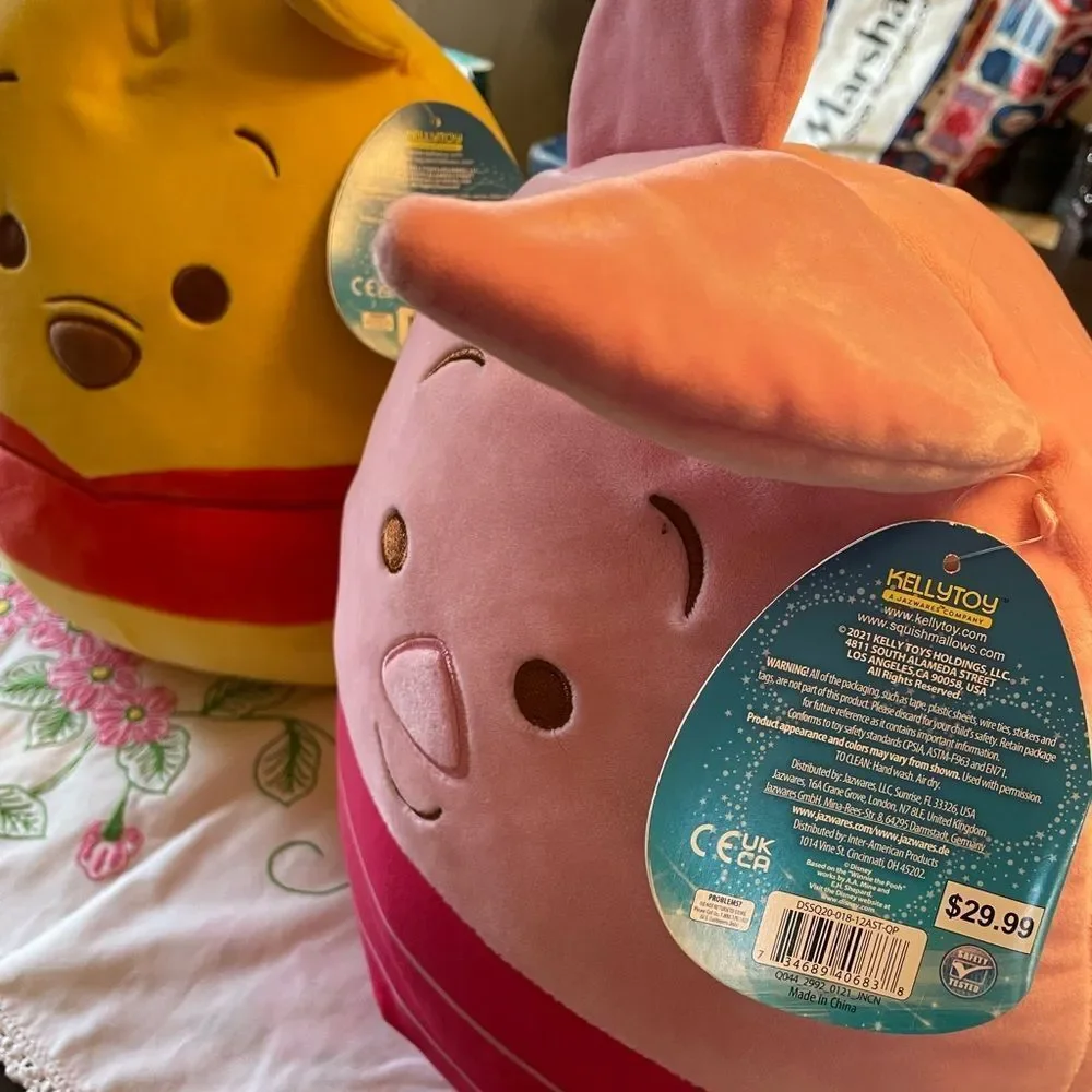 Winnie The Pooh and Piglet Disney Squishmallow Plushes